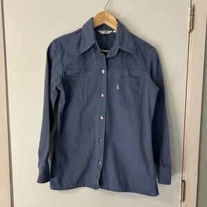 Vintage Levi’s Fitted Cotton Snap Button-Up Western Blue Shirt